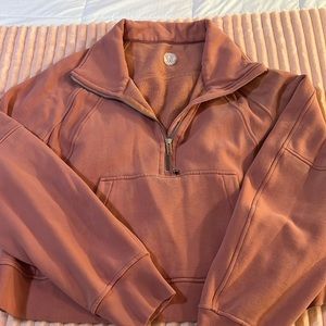 Lululemon scuba funnel neck size L/XL Pink Savannah